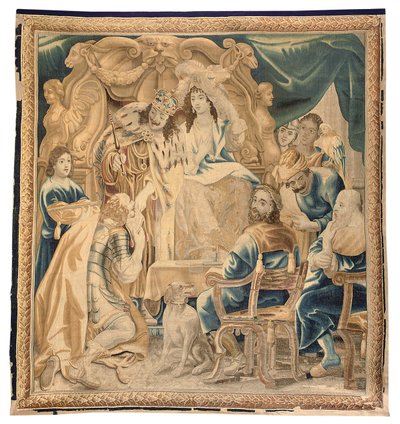 Tapeçaria de Bruxelas de um conjunto de seis, c.1650 (lã e seda) de Jean Le and Eggermans Daniel II Clerc