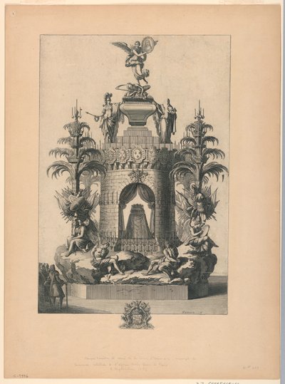 Catafalque de Henri de la Tour d&39;Auvergue, Notre Dame, Paris, 9 de setembro de 1675 de Jean Lepautre