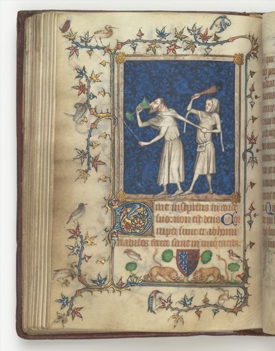 O Livro de Oração de Bonne de Luxemburgo, Duquesa da Normandia f.83v, antes de 1349 (manuscrito) de Jean Le and workshop Noir