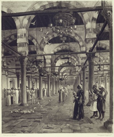 Oração Pública na Mesquita de Amron, de "Uma Colecção de Obras de Jean-Leon Gerome em 100 Fotogravuras". de Jean Leon (after) Gerome