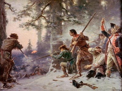 Batalha em Snowshoes 1757 de Jean Leon Gerome