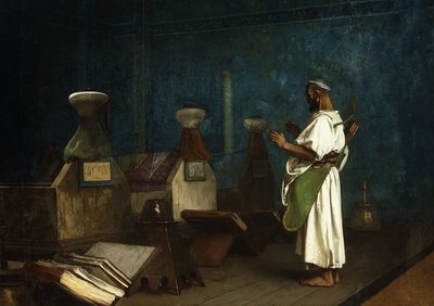 Oração no túmulo do sultão; Le Tombeau des Kalifes a Brousse, 1878 de Jean Leon Gerome