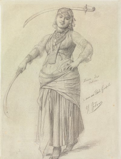 Saber Dance (lápis no papel) de Jean Leon Gerome