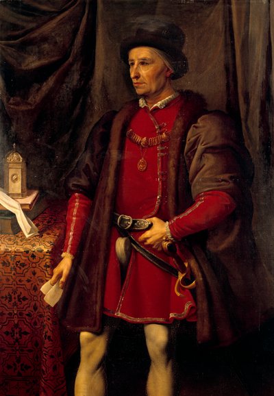 Retrato de Luís XI Rei da França (1423 - 1483). Pintura de Jean Leonard Lugardon (1801 - 1884) de Jean Leonard Lugardon