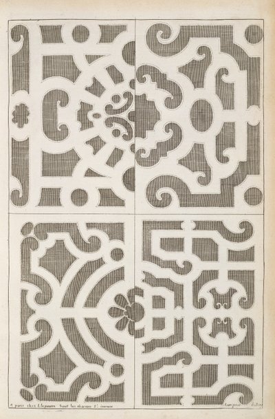 Desenhos de "fontes e jatos de água no estilo italiano", publicado em 1661 de Jean Lepautre