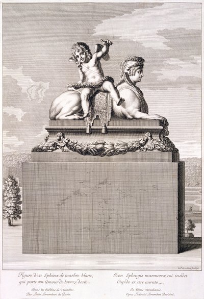 Figura de uma esfinge em Versalhes, 1676 de Jean Lepautre