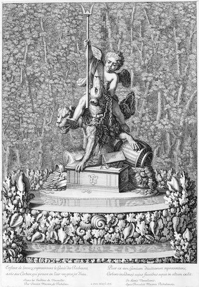 Fonte com o gênio da riqueza, Versailles, 1676 de Jean Lepautre