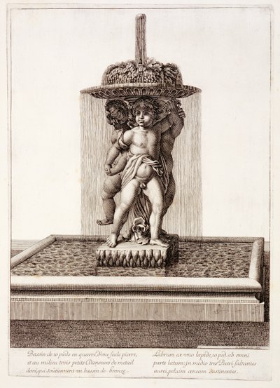 Chafariz, com, três, dourado, dançarinos, em, versalhes, 1672 de Jean Lepautre