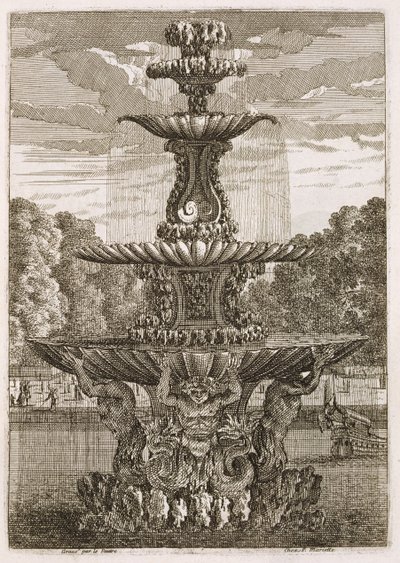 Prato de fontes e jatos de água no estilo italiano, 1661 de Jean Lepautre