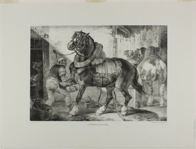 Um ferrador francês, placa 12 de Various Subjects Drawn from Life and on Stone (A Suite Inglesa) de Jean Louis André Théodore Géricault