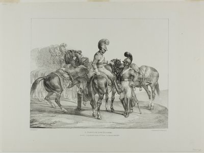 A Party of Life Guards, plate 5 from Various Subjects Drawn from Life and on Stone (The English Suite) de Jean Louis André Théodore Géricault