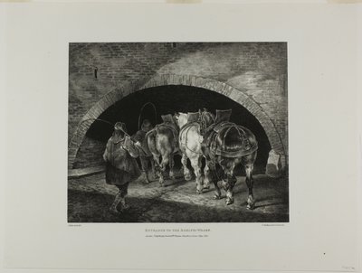 Entrada para o cais Adelphi, placa 11 de Various Subjects Drawn from Life and on Stone (The English Suite) de Jean Louis André Théodore Géricault