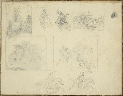 Esboços para composições militares de Jean Louis André Théodore Géricault