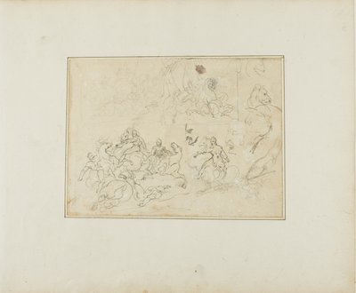 Esboços de uma batalha de cavalaria de Jean Louis André Théodore Géricault
