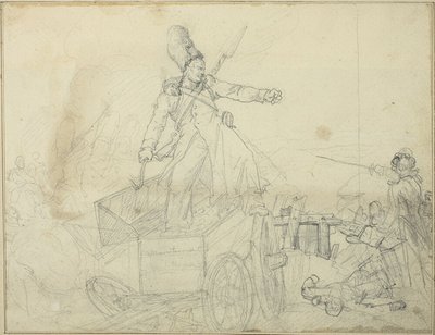 Estudo para caixotões de artilharia de Jean Louis André Théodore Géricault