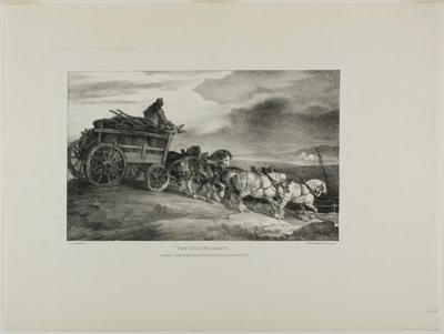 O vagão de carvão, placa 7 de Vários temas desenhados a partir da vida e em pedra (A Suite Inglesa) de Jean Louis André Théodore Géricault