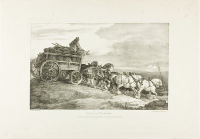 O vagão de carvão, placa 7 de Vários temas desenhados a partir da vida na pedra de Jean Louis André Théodore Géricault