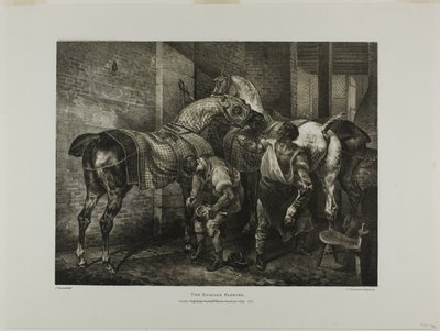 The English Farrier, placa 10 de Various Subjects Drawn from Life and on Stone (The English Suite) de Jean Louis André Théodore Géricault