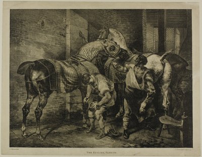 The English Farrier, placa 10 de Various Subjects Drawn from Life on Stone de Jean Louis André Théodore Géricault