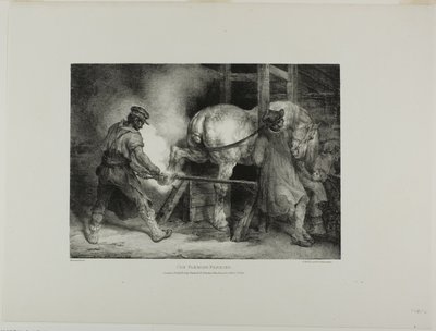 O ferrador flamengo, placa 4 de Various Subjects Drawn from Life and on Stone (The English Suite) de Jean Louis André Théodore Géricault