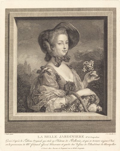 A Marquesa de Pompadour como uma bela jardineira. de Jean Louis Anselin