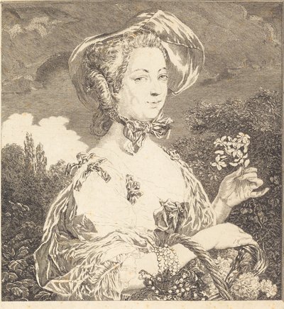 A Marquesa de Pompadour como uma bela jardineira. de Jean Louis Anselin