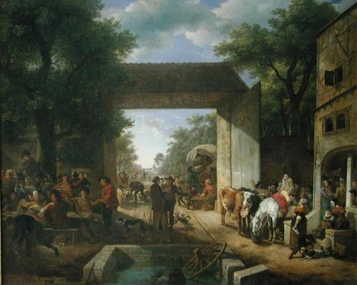 Um mercado nos portões de uma pousada de Jean Louis De Marne