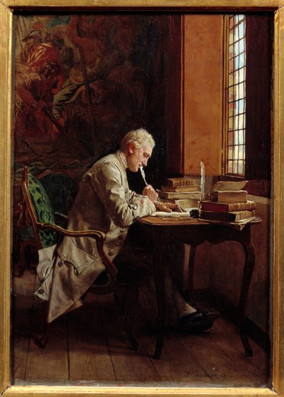 Um poeta. Pintura de Ernest Meissonier (1815-1891) de Jean Louis Ernest Meissonier