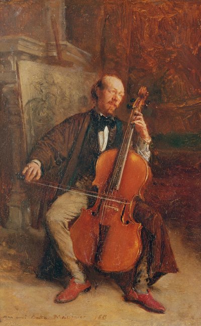 Alexandre Batta, o violoncelista, 1855 de Jean Louis Ernest Meissonier