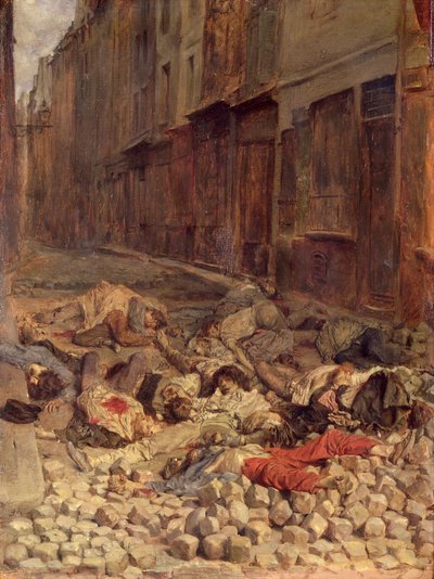 Barricada na Rue de la Mortellerie, Junho de 1848 (Memória da Guerra Civil) 1849 (óleo sobre tela) de Jean Louis Ernest Meissonier