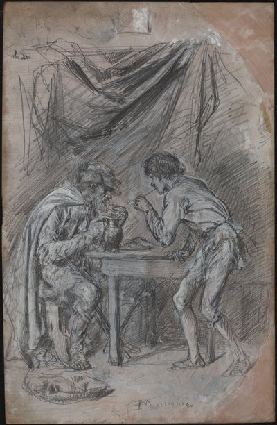Lazarillo de Tormes roubando bebida de um cego de Jean Louis Ernest Meissonier
