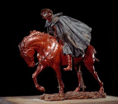 Viajante ao vento também disse Napoleão Bonaparte (1769-1821) durante a campanha russa ou oficial na agitação Escultura em cera, madeira, tecido e couro por Ernest Meissonier (1815-1891) 1878 Sun. 0,48x0,6x0,4 m Paris, Musee d