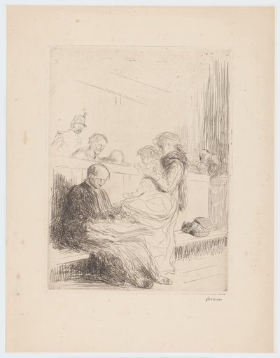 Advogado com clientes em tribunal de Jean Louis Forain (signed by artist)
