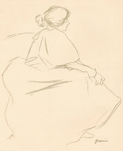 Um estudo em Crayon, c1872-1898, 1898 de Jean Louis Forain