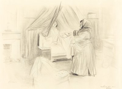 Café da manhã (prato horizontal) de Jean Louis Forain