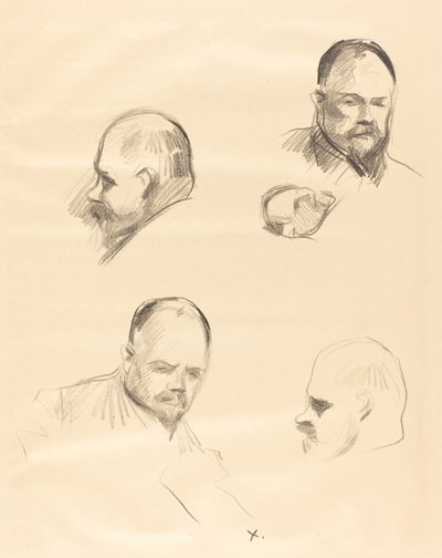 Quatro esboços de Ambroise Vollard de Jean Louis Forain