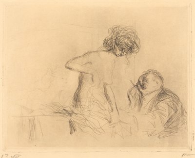 Em uma sala privada (primeira placa) de Jean Louis Forain