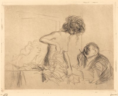 Em uma sala privada (primeira placa) de Jean Louis Forain