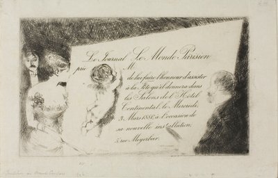 Convite do jornal "Le Monde Parisien" de Jean Louis Forain