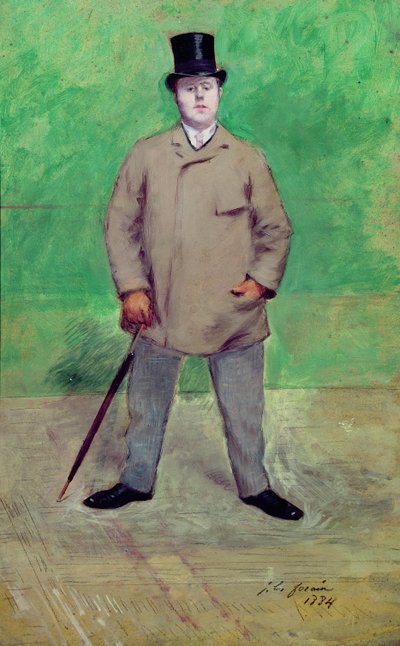 Jacques-Emile Blanche (1861-1942) 1884 (óleo no cartão) de Jean Louis Forain