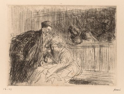 LAvocat Falando com o acusado. de Jean Louis Forain