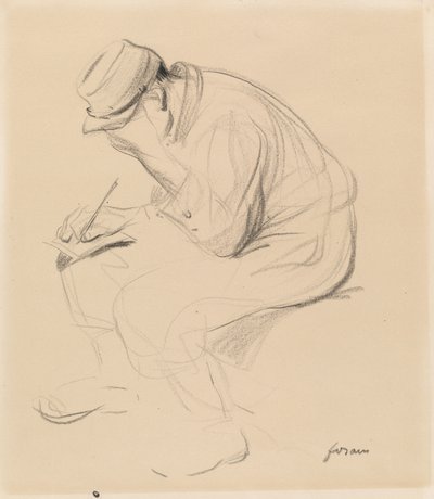 Le Poilu French Soldier Writing Home, c. 1900. de Jean Louis Forain