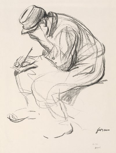 Prisioneiro de guerra, escrevendo uma carta. de Jean Louis Forain