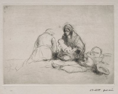 Descanse na fuga para o Egito. de Jean Louis Forain