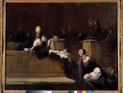 Cena de tribunal Pintura de Jean Louis Forain (1852-1931) Sol do século XX. 0,73x0,92 m Paris, Musee du Louvre de Jean Louis Forain