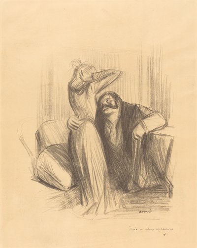 Cena em uma sala privada (placa vertical) de Jean Louis Forain