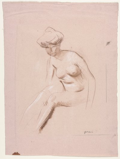 Nu sentado, quarto trimestre de 1800 ou primeiro terceiro de 1900. de Jean Louis Forain