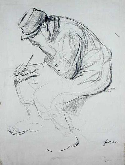 Soldado Escrita (litho) de Jean Louis Forain