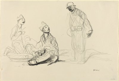 Soldados Preparando uma refeição, c. 19141919. de Jean Louis Forain