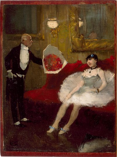 O Admirador, c.1877-79 (óleo sobre tela montado em madeira) de Jean Louis Forain